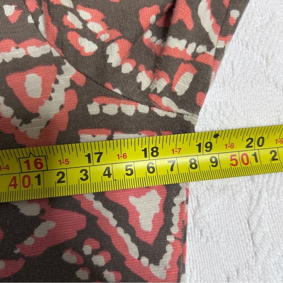 Toad & Co. Tunic Top Women's Medium Coral & Brown 3/4 Sleeves Geometric fall - Picture 8 of 10